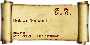 Buksa Norbert névjegykártya