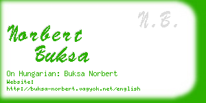 norbert buksa business card